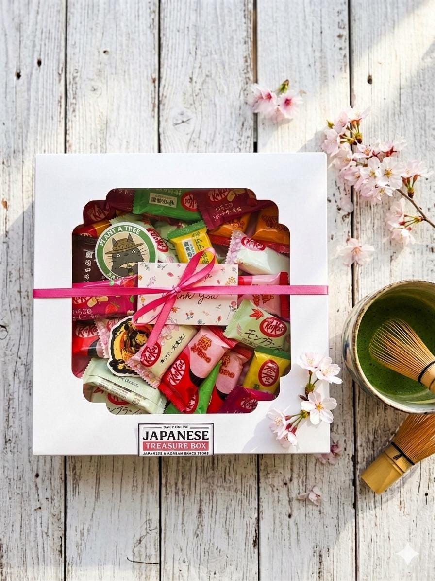 Boîte Snacks Asiatiques Sucrés-Salés + Stickers Gratuits - Dégustation