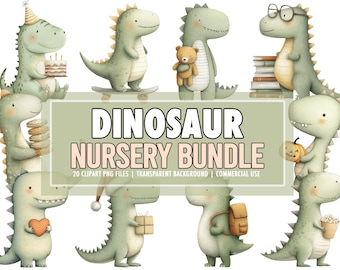 Paquete de 20 imágenes prediseñadas de dinosaurios bebés para guardería, imágenes prediseñadas de dinosaurios, imágenes prediseñadas de dinosaurios lindos, imágenes prediseñadas de dinosaurios bebés - Uso comercial