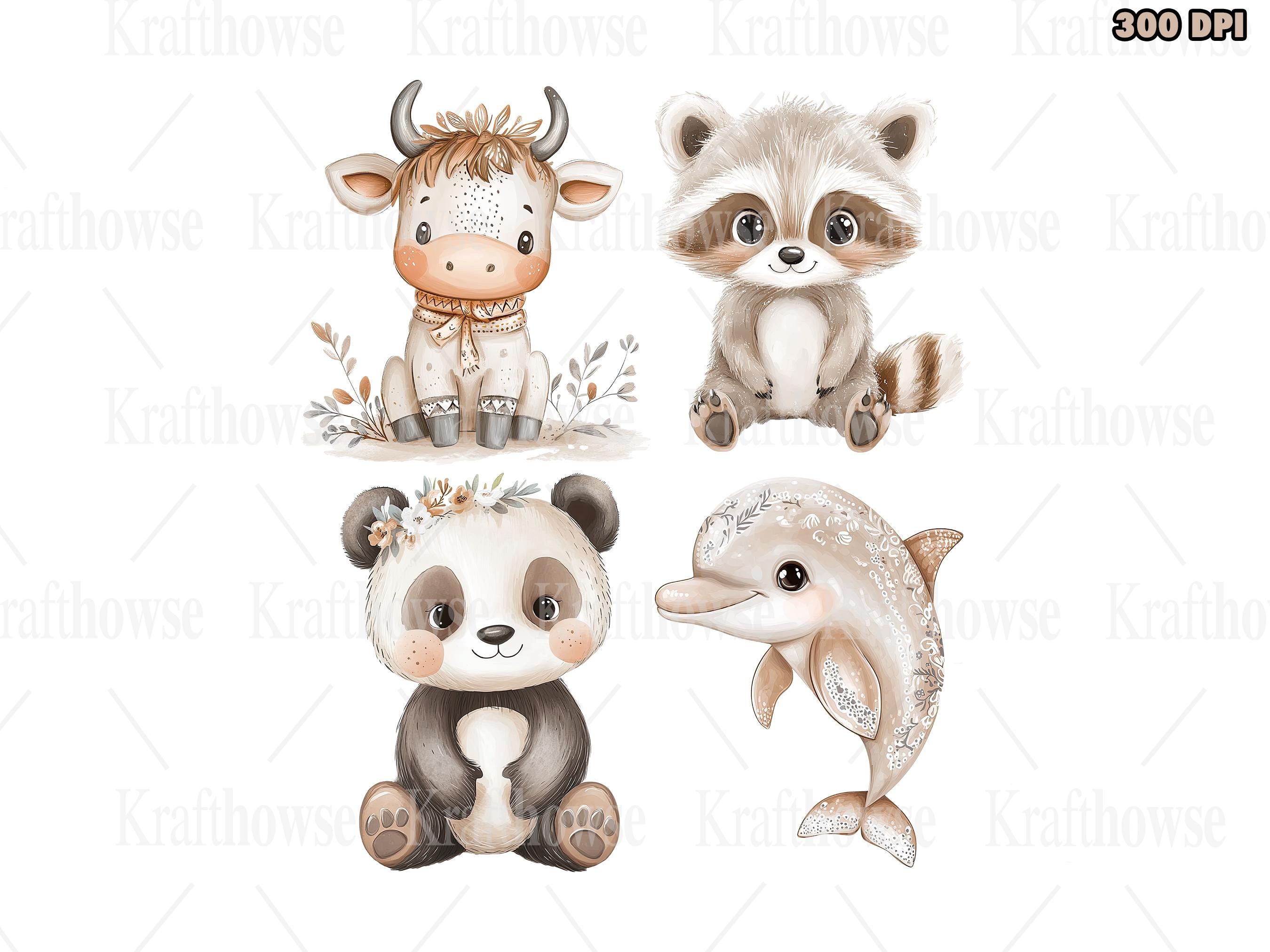 Baby Animal Nursery PNG Clipart Bundle of 20, Animal Babies, Baby ...