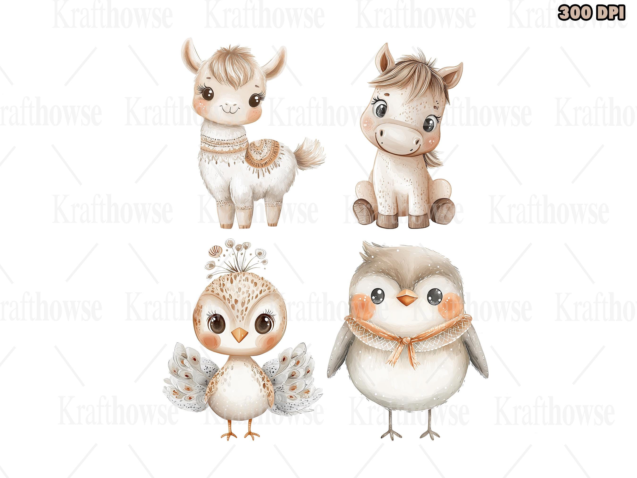 Baby Animal Nursery PNG Clipart Bundle of 20, Animal Babies, Baby ...
