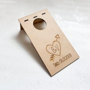 Personalized Rustic Bulk Wedding Favor Game | Mini Coin Toss Tabletop Cornhole | Coin Toss Game | Pocket Corn Hole Budget Wedding Favor
