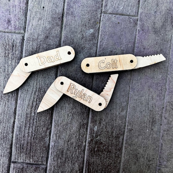 Personalized Wooden Toy Pocket Knife: Engraved Folding Knife