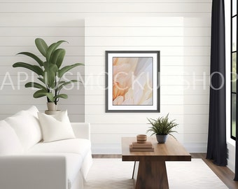 Minimalist Living Room Frame Mockup Set (PSD, PNG)
