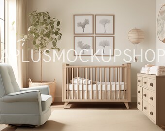 Nursery Wall Art Mockup: Frame Poster Mockup Bundle (Digital Download)