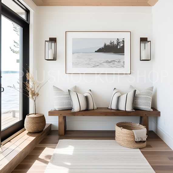 Beach House Frame Mockup Coastal Wall Art Mock-Up (Digital Download)