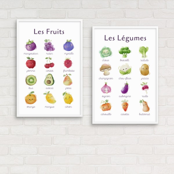 Fruit and vegetable poster for children