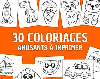 30 pages de coloriages à imprimer pour les enfants, livre de coloriage à imprimer, tout petits, enfants d'âge préscolaire