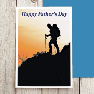 Tarjeta del Día del Padre Trail Hiker: perfecta para los papás a los que les encanta salir y disfrutar de la naturaleza