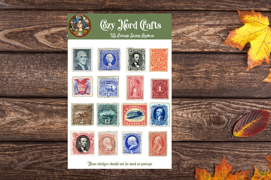 Vintage US Postage Stamp Stickers - 4x6 Inch Replica Sheet - Etsy