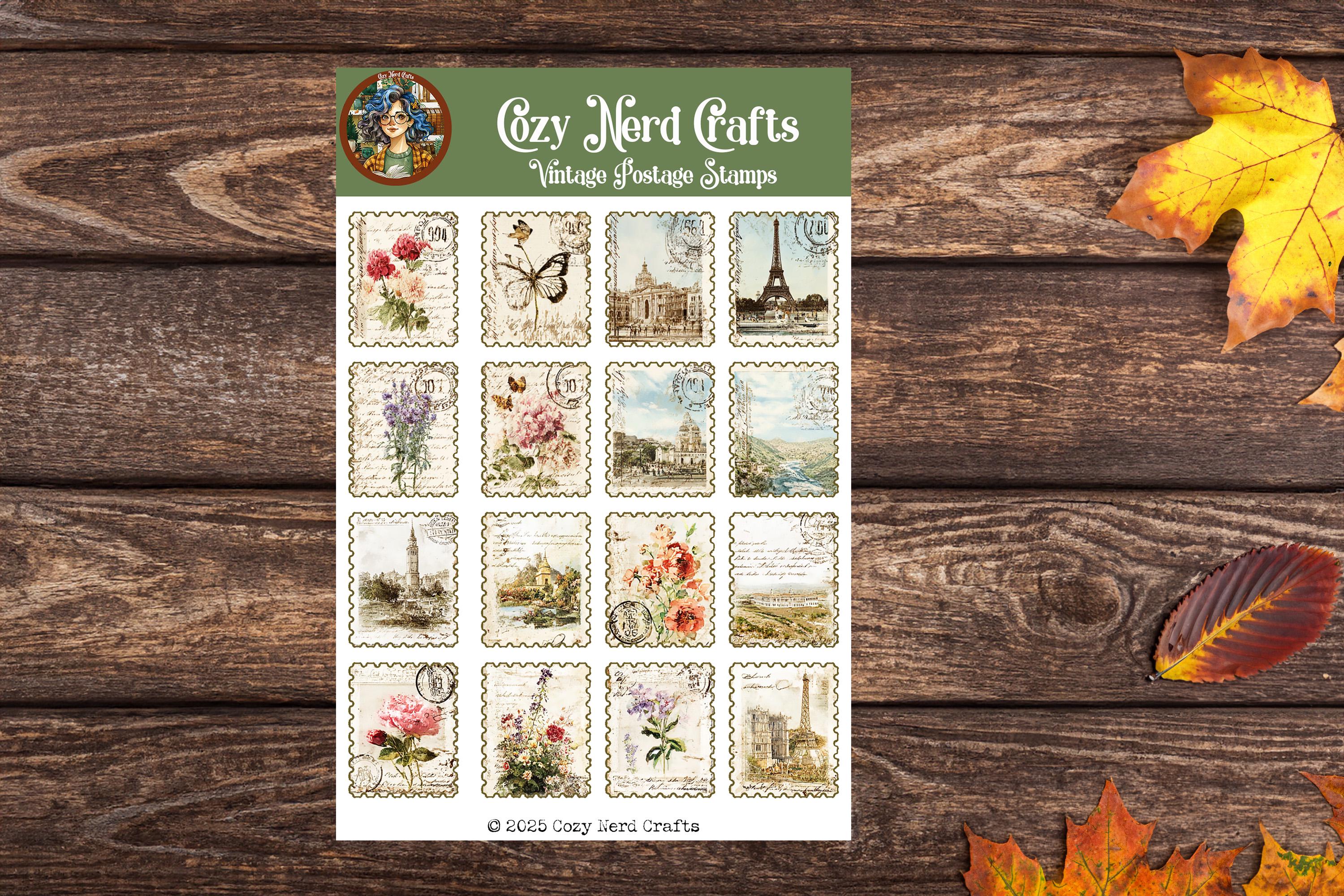 Vintage Postage Stamps Stickers - Ephemera for Journals, Scrapbooks - Etsy