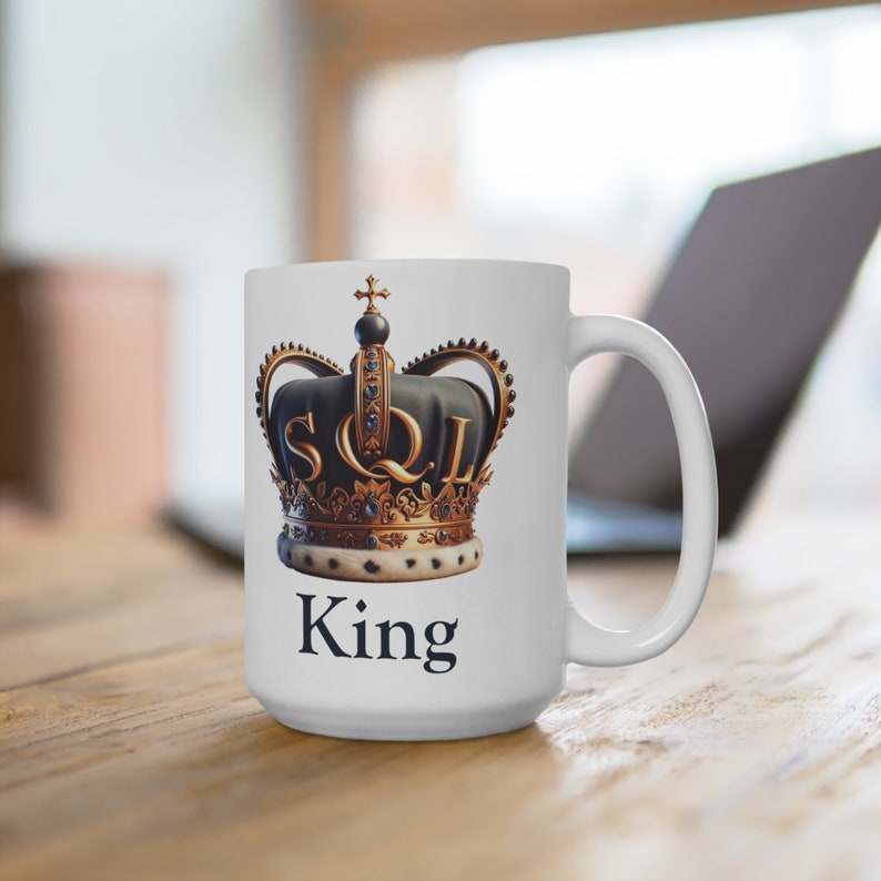 SQL King Mug: Crown Design, Gift for Data Engineers - Etsy