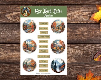 Fall Colors Sticker Sheet: Autumn Planner, Journal, Scrapbook Stickers