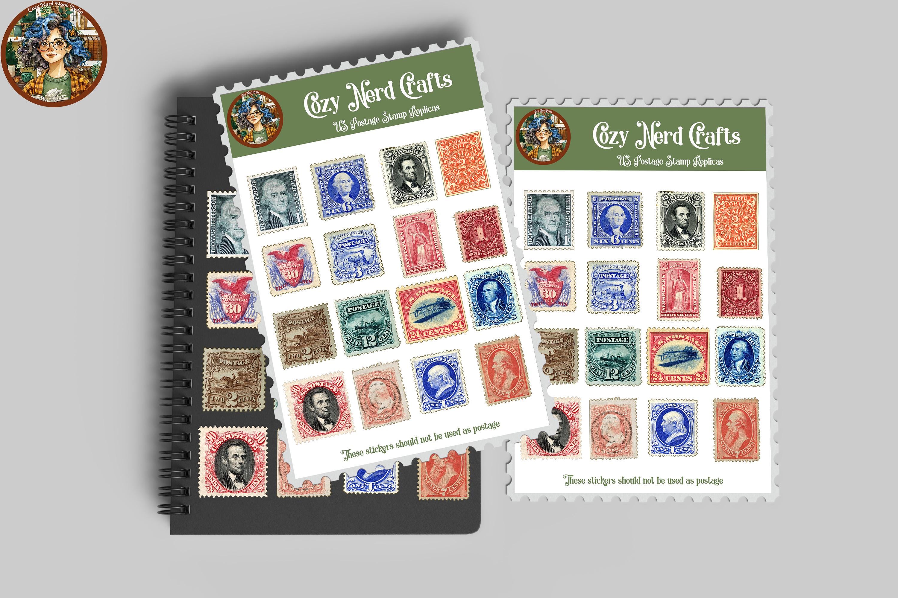 Vintage US Postage Stamp Stickers - 4x6 Inch Replica Sheet - Etsy