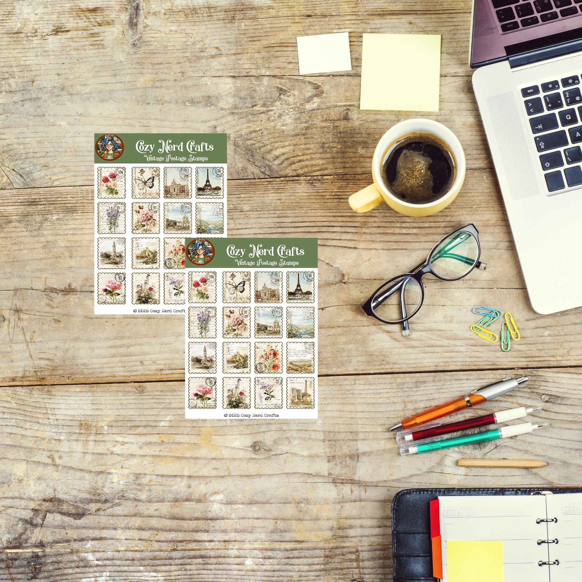 Vintage Postage Stamps Stickers - Ephemera for Journals, Scrapbooks - Etsy