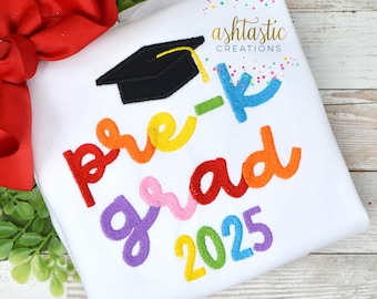 Pre-K Grad Embroidered Shirt / Preschool Graduate Tee  / Girls Boys School Graduation / Preschool