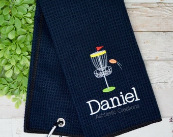 Personalized Disc Golf Towel / Father's Day Gift / Custom Sports Towel / Disc Golf Lover Gift