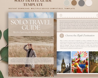 Solo Travel Guide Template: Canva Ebook for Women & Digital Nomads