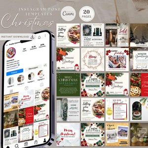 Canva Christmas Instagram Post Template | Editable Holiday Social Media Design | Christmas Promotion, Festive Instagram Template