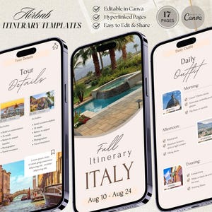 Aesthetic Travel Itinerary Editable Canva Template Digital Itinerary Travel Planner Traveling Guide Travel Organizer Template Trip Vacation