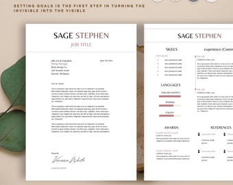 Modern Resume Template: Editable CV Design on Canva (Instant Download)
