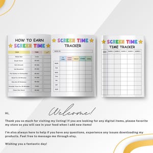 Kids Screen Time Checklist: Chore Tracker, Daily Routine (printable PDF ...