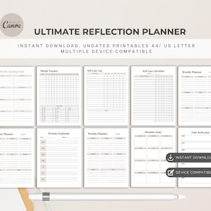 Planner di riflessione per la scoperta di sé: diario della gratitudine e bacheca della visione (download PDF)