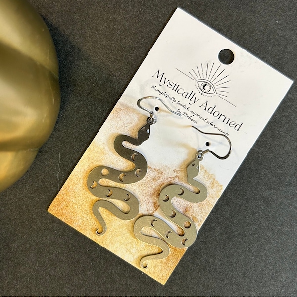 Luna Snakes | Simply Charmed | Moon Phase Snake Earrings