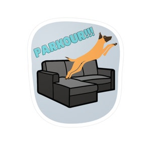 The Couch Conqueror, Kiss-Cut Sticker, Belgian Malinois Sticker, Malinois Lover, Maligator, Vinyl Sticker