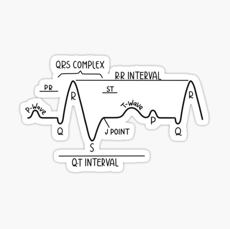 EKG Sticker Etsy