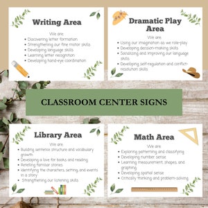 Center Signs Classroom/ Classroom Signs/ Daycare/ Center/ Outdoor Signs/ Teacher Signs/ Classroom/ Digital Download/Classroom Decor/ Nature