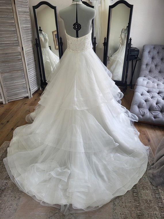 knee length dresses for ladies Off-the-Shoulder Layered Long Ball Gown TM1012– PromGirl main image 0