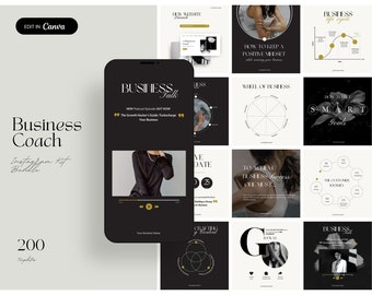 Business Coach Instagram Templates, Canva Social Media Bundle