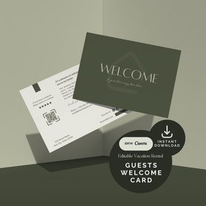 Airbnb Host Editable Welcome Card Template, Vacation Rental Welcome Card for Guests, Short-Term Canva Template, Airbnb Welcome Note forGuest