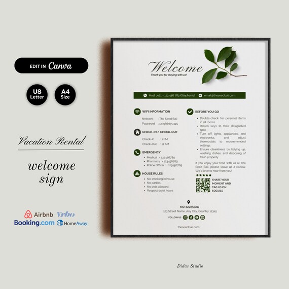Welcome Poster For Guest Template