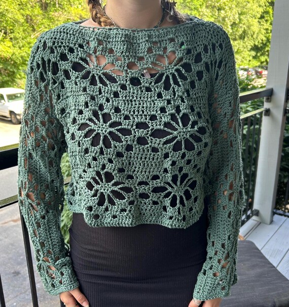Openwork Crochet Flower Knitting Cardigan Openwork Crochet Flower Knitting Cardigan