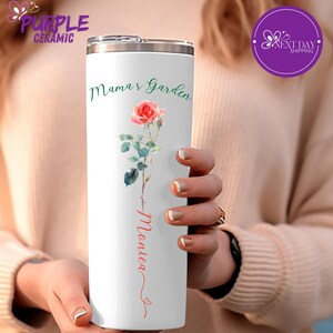 Birth Flower with Kid&#39;s Names 20oz Tumbler, Mother&#39;s Day Gift for Mom, Personalized Mom Gifts,20oz Tumbler, Birthday Gift