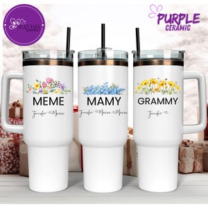 Personalized grandma gift tumbler with grandkids name,Custom Mama cup 40 oz with kids name,Mimi gift from Grandchildren mothers day