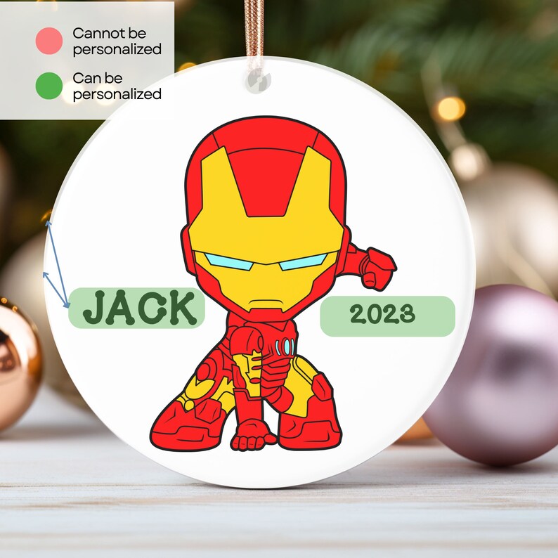 Superhero Christmas Kids 2024 Ornaments Iron Kids Personalized Name