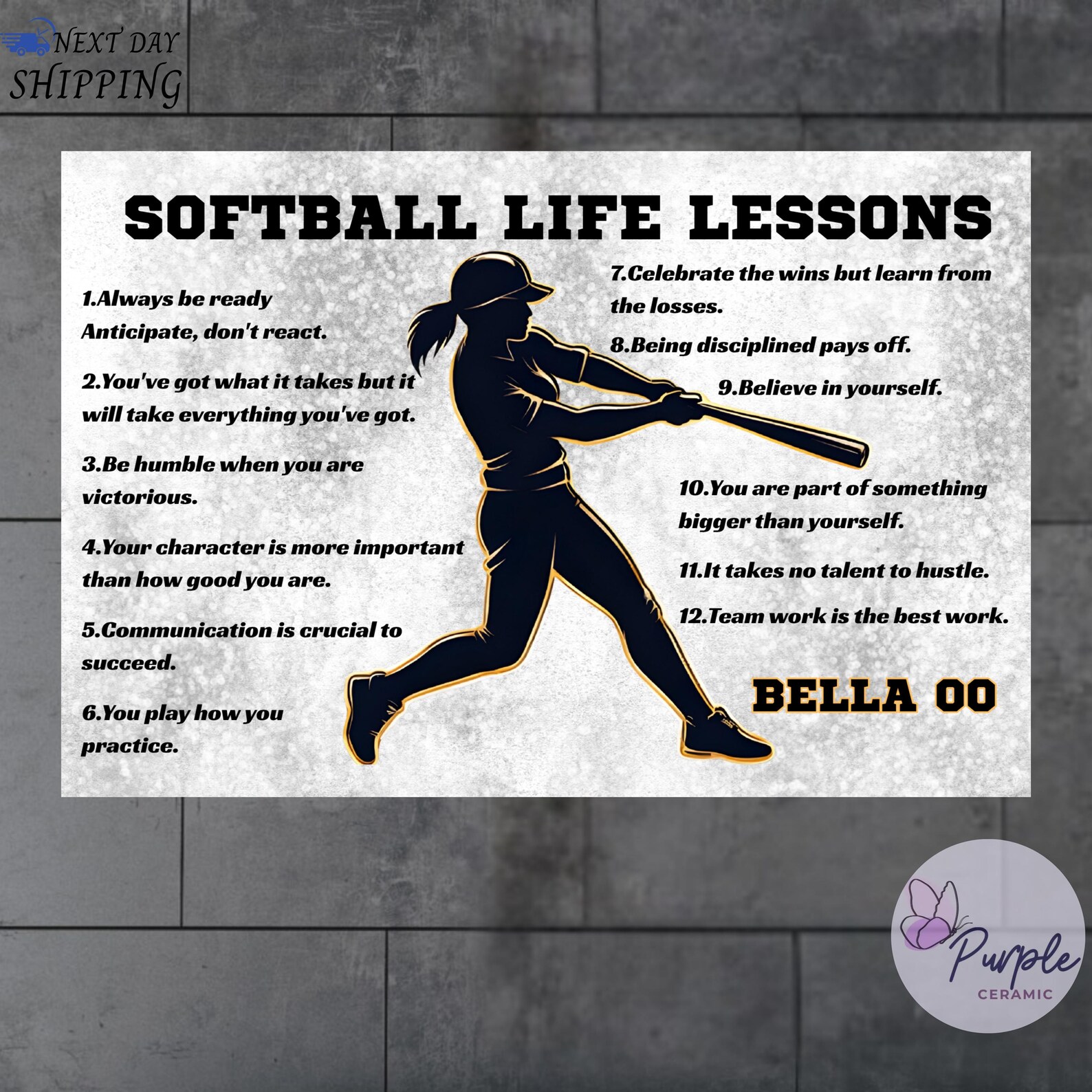 Softball Lessons Frame Personalized Softball Life Lessons Poster,sports Life Lessons Poster ...