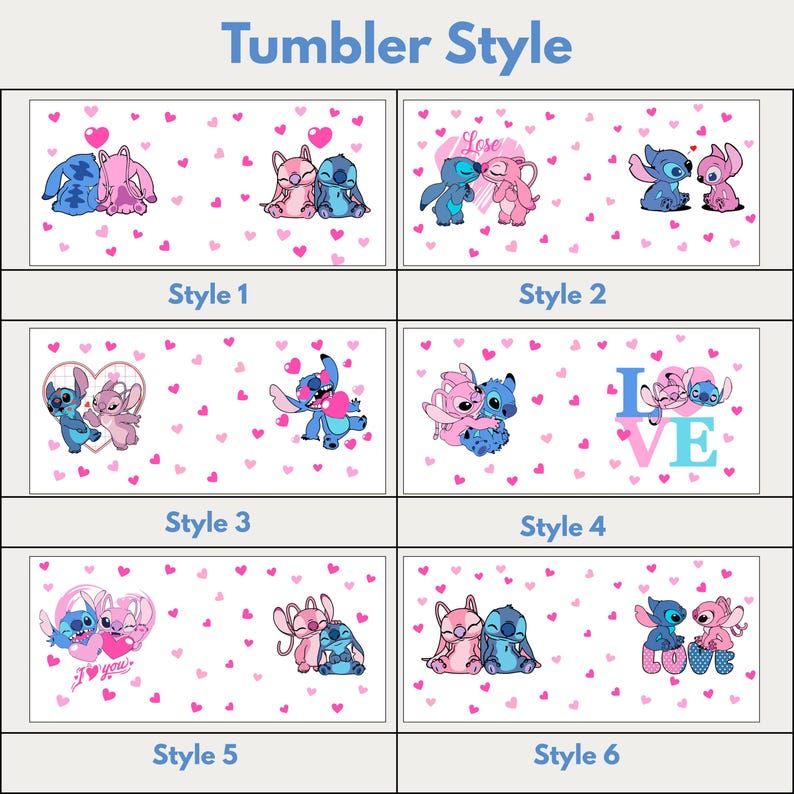 Stitch Custom Tumbler Cup 40oz,40 oz Stanley style Cute Stitch Love,Custom Disney Friends Stitch and Angel Tumbler, Personalized Disney