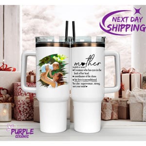 Custom Photo Tumbler Mama, Personalized Photo for Mama, Picture Cup for Mom Tumbler with Photo and Text, Personalized Photo Coffee Cup