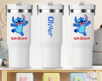 Personalizedzen Stitc Tumbler: Custom Name, lilo water bottle(30oz)