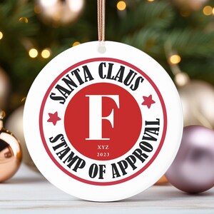 Sello de Papá Noel personalizado con adornos con nombre y letras del árbol de Navidad 2024 * Los mejores regalos con nombre para bebés, niños, amigos y familiares 2024 Decoración personalizada