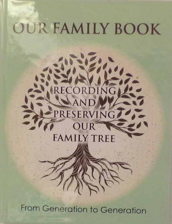 Family Record Book, Memory Keeper, Genealogy, Family Journal, Ancestry Chart, Faux Leather