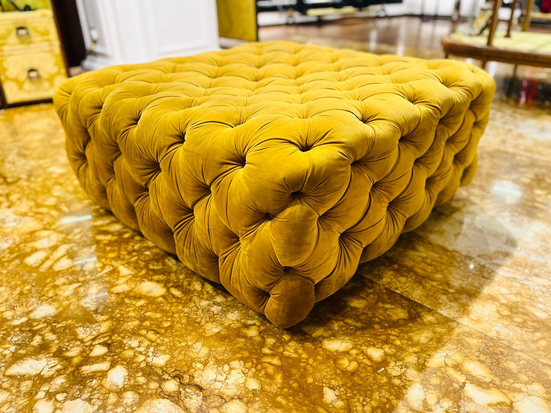 Bruna Chesterfield Coffee Table/footstool Pouffe Plush Velvet Etsy UK