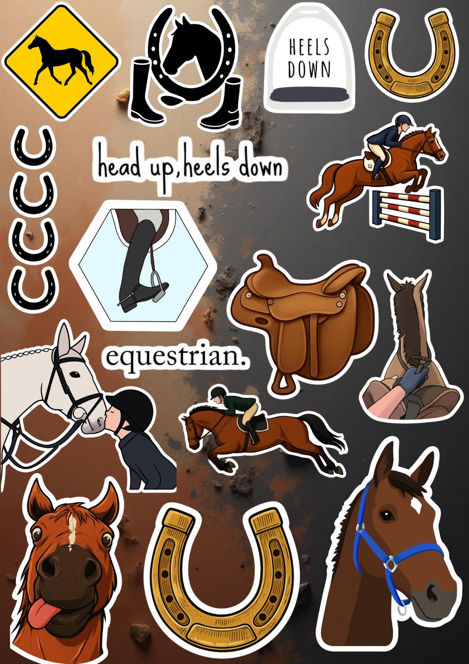 Stable Sticker Horse Equestrian Stickers | Digital Sticker Set | PNG Printable ...