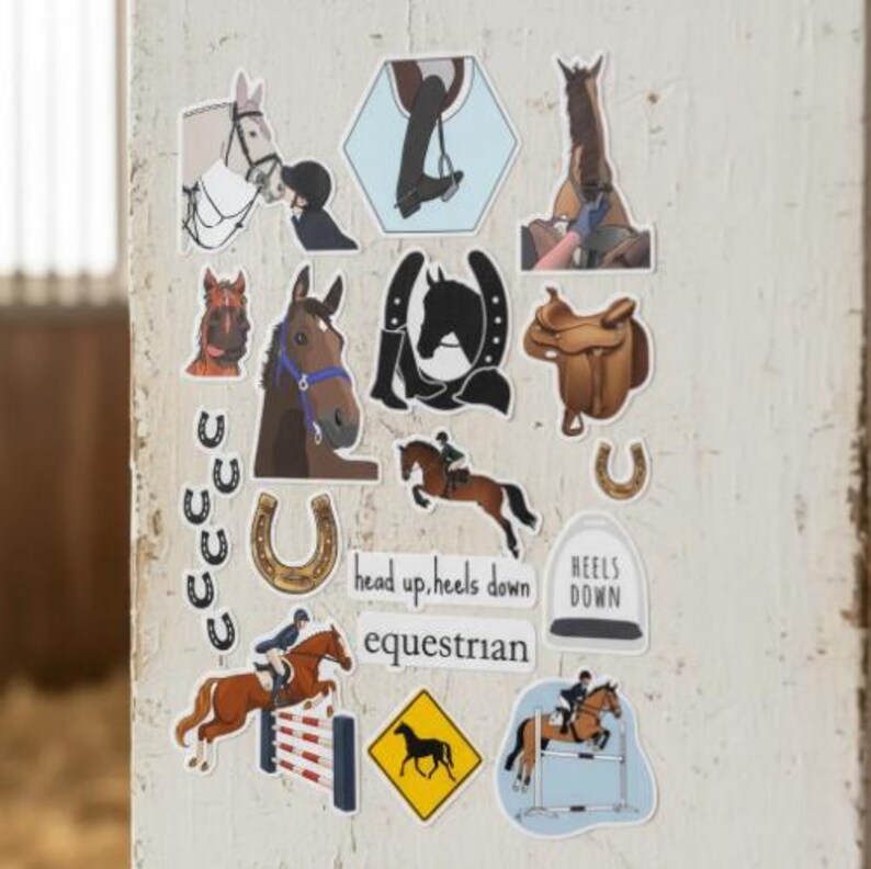 Horse Equestrian Stickers | Digital Sticker Set | PNG Printable ...