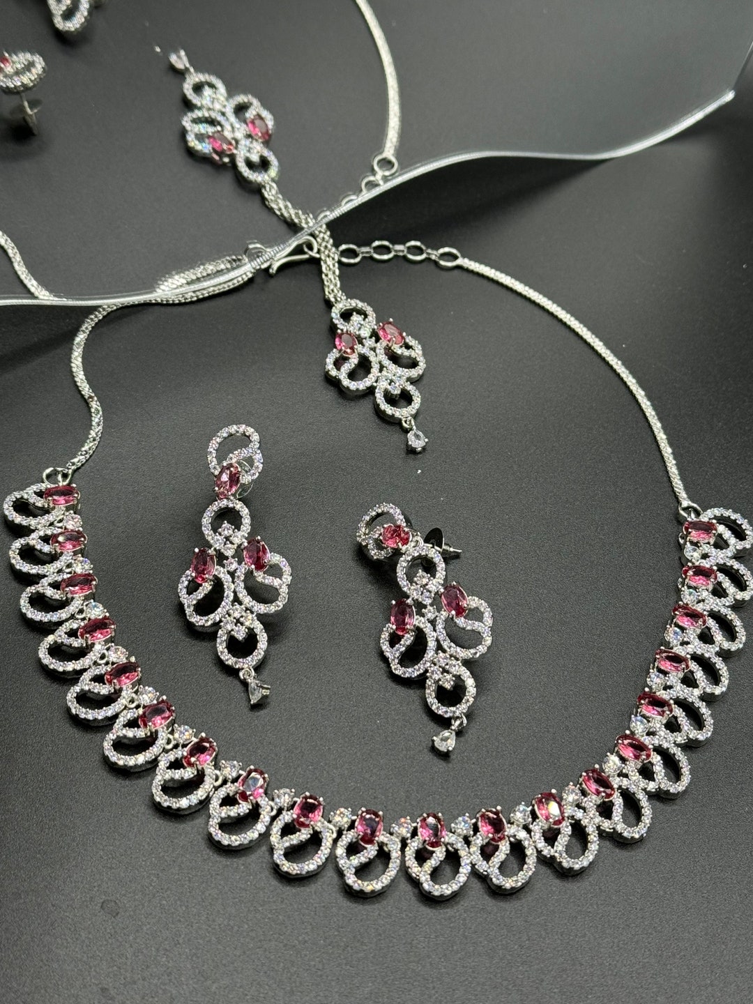 Beautiful American Diamond Tassels Earrings