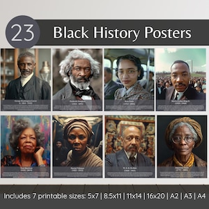 23 carteles de historia afroamericana, carteles del mes de la historia afroamericana, carteles de historia educativa de Juneteenth, carteles de historia educativa, aprendizaje de historia