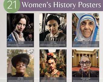 Women's History Month Posters, History Classroom Decor, Women's History Month Bulletin Board, Women's History Educational Classroom Posters